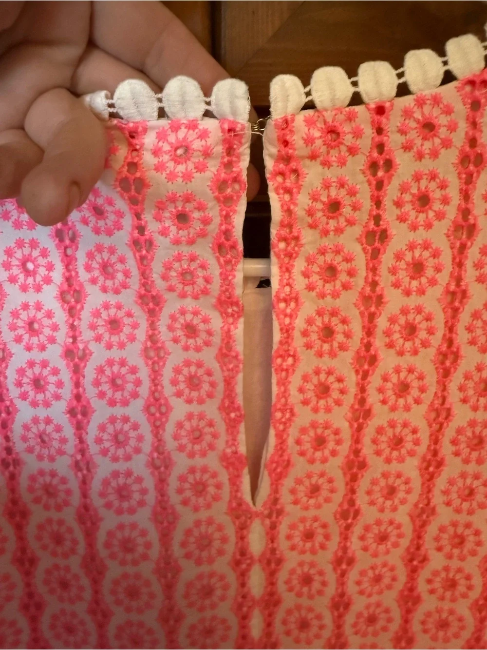 Lilly Pulitzer Jourdana Eyelet Top color pattern Lilly's Coral Starburst 10 - Picture 9 of 11